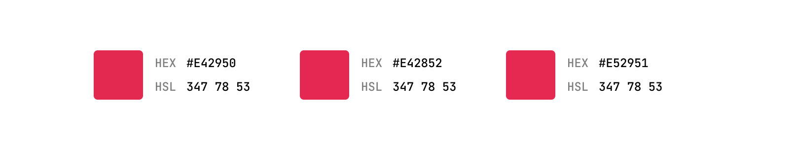 comparing HEX with HSL